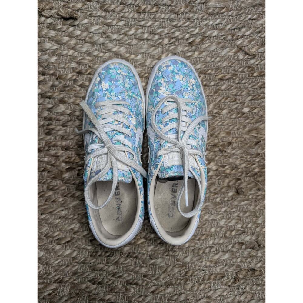 Converse Shoes Womens 8 Breakpoint Floral Low Top Lace Up Sneakers 555952C Teal - Picture 7 of 10